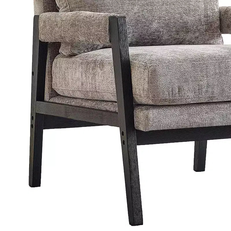 Poltrona accentuata imbottita in ciniglia Kelly di Roundhill Furniture, stile moderno metà secolo