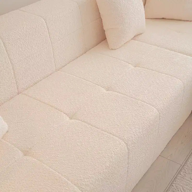 Divano a sezione a L modulare da terra 105.5W, divano comodo trapuntato con seduta profonda e chaise longue per soggiorno - ModernLuxe