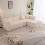 Divano a sezione a L modulare da terra 105.5W, divano comodo trapuntato con seduta profonda e chaise longue per soggiorno - ModernLuxe