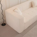Divano a sezione a L modulare da terra 105.5W, divano comodo trapuntato con seduta profonda e chaise longue per soggiorno - ModernLuxe
