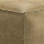Pouf quadrato in pelle, effetto invecchiato / marrone, 1 posto a sedere