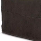 Pouf quadrato in pelle, effetto invecchiato / marrone, 1 posto a sedere