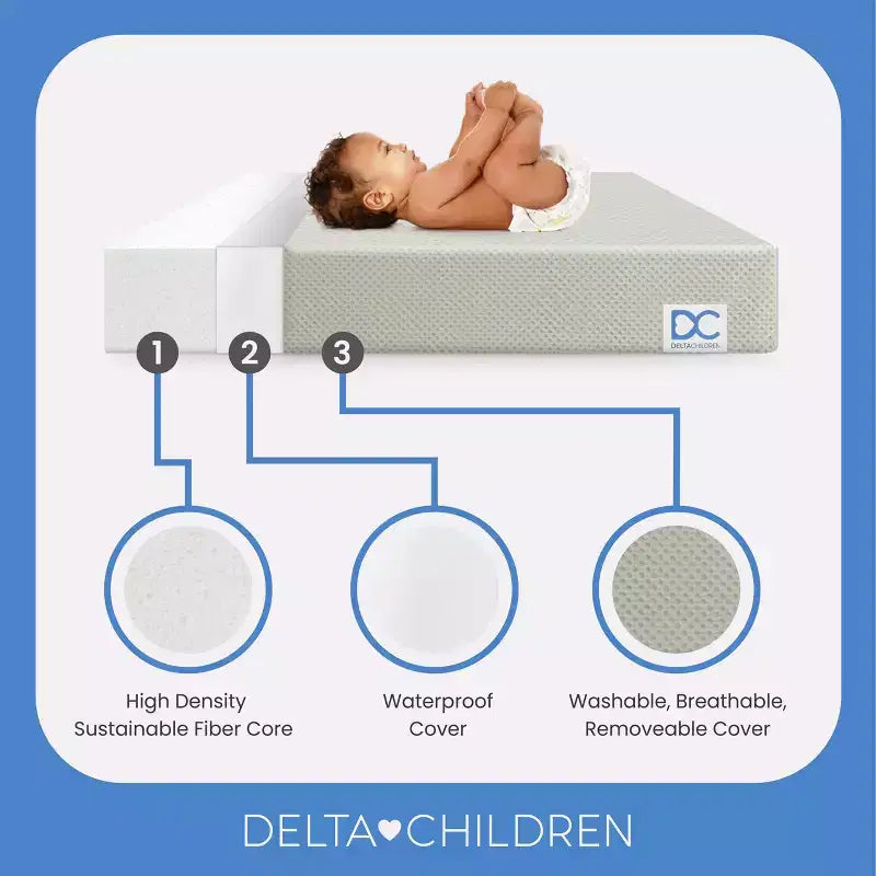 Materasso per mini culla traspirante Twinkle Stars di Delta Children
